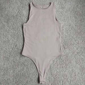 SWS Sleek High-Neck Beige Bodysuit